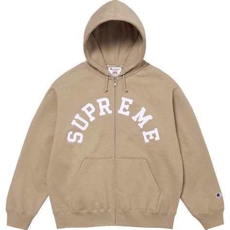 supreme champion zip up hooded sweatshirt.